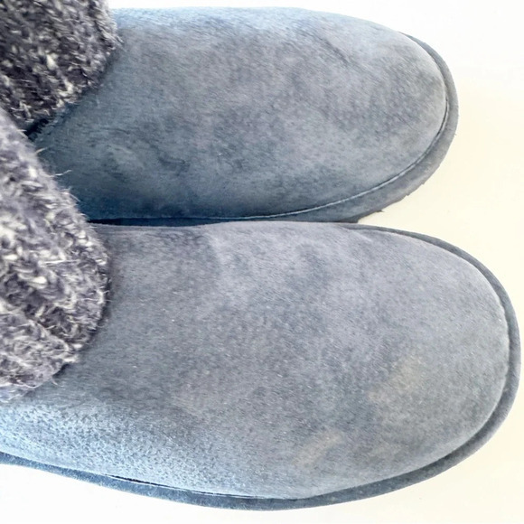 Lamo Blue Suede Sweater Cuff Shearling Boots Women’s Size 12 Warm Winter READ - Picture 10 of 11
